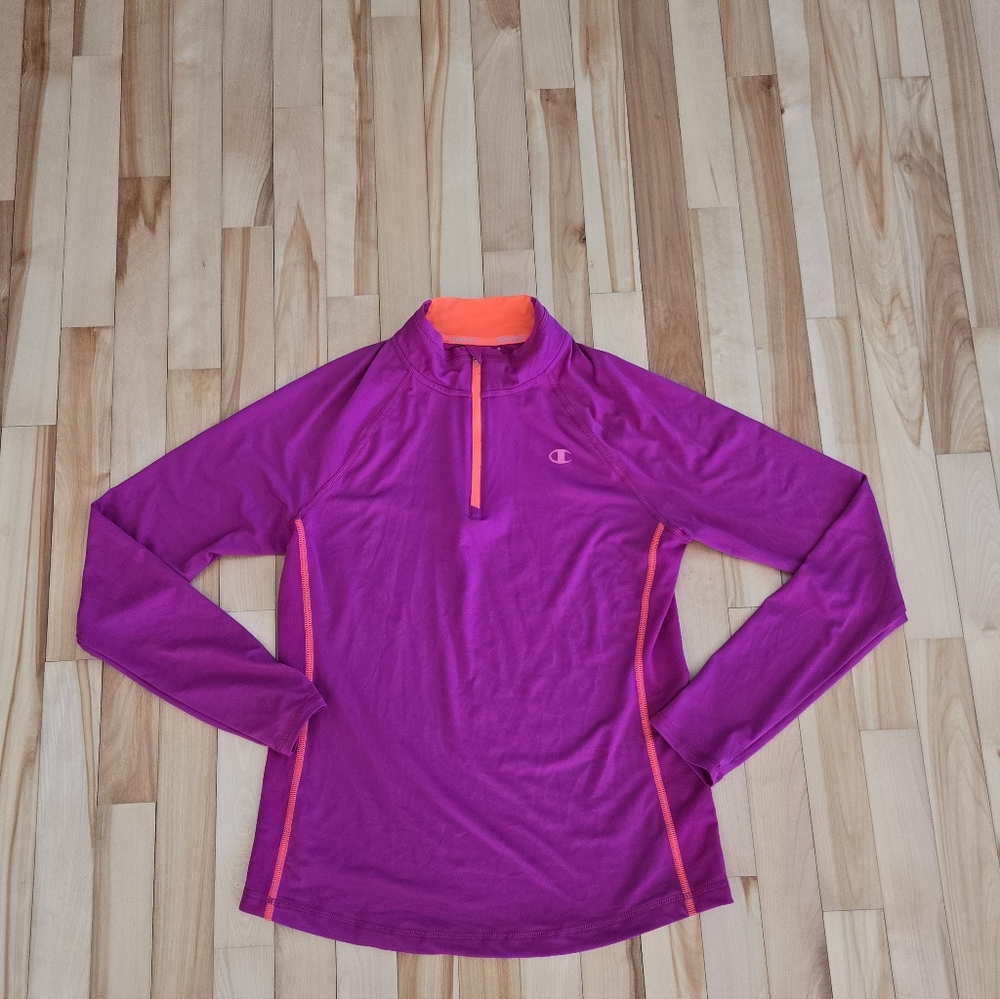 Champion Women's Vibrant Purple and Orange Quarter Zip Size Medium